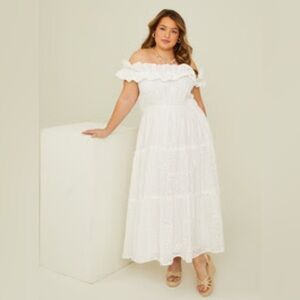Arula Paisley Eyelet Midi Dress